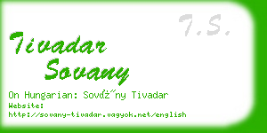 tivadar sovany business card